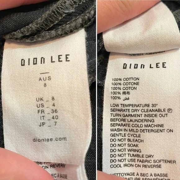 NEW! Dion Lee- Darted Denim Mini Skirt in Washed Black Size US 4 Pleated Y2K - Picture 8 of 8